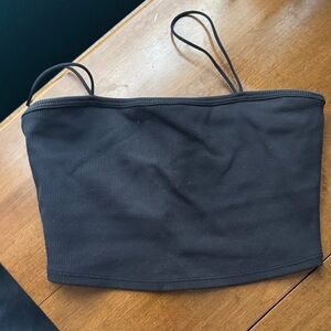 ALO Yoga Black Tube Top with Spaghetti Straps